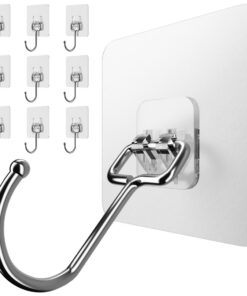Menz extra-stark Klebehaken 10er-Set transparent 15 kg Tragkraft Küche Bad Deko