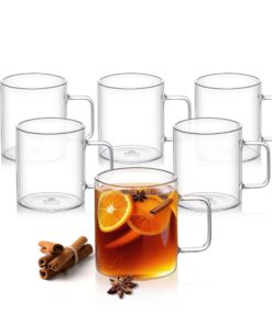 Wilmax Teegläser & Kaffeegläser mit Henkel für Heiß- und Kaltgetränke 6er-Set 500 ml Spülmaschinenfest Gläser