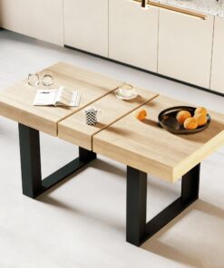 GRAVFORCE ausziehbarer Esszimmertisch für 4 Personen Hochfeste Moderner Dining Table Großer Tisch für Wohnraum