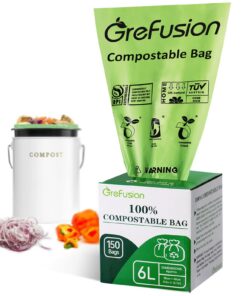 GreFusion 6-Liter x 150 Kompostierbare Biomüllbeutel für Abfall und Recycling | GreFusion 6-Liter x 150 Biocompostbeute