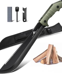 Purple Dragon Großes Outdoor Messer mit Scheide, Full Tang aus einem Stück D2 Stahl gefertigt, Geschenke für Männer zum