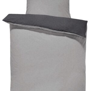 One-Home Winter Bettwäsche Doubleface Uni Wende Kuschelig Flauschig Warm Weich Fleece, Farbe: Grau/Anthrazit, Gruppe: Wi