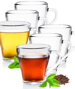 Konzept 11 - Teegläser mit Henkel, 6er Set, Transparent, für Tee, Kaffee, Wasser, Eistee, Saft, Glühwein, Heisse und Kal