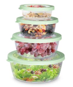 Frischhaltedose 4er Set 520ml 1130ml 1900ml 3290ml für Küche und Meal Prep Plastik Rund mit Deckel
