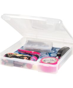 Iris Ohyama Tragbarer Aufbewahrungskoffer SBC-350E aus Kunststoff für Bastler transparent