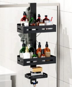 Uamector Duschablage zum Hängen - Rostfrei - Badezimmer Regal Schwarz - Seifenhalter und Shampoo Halterung - Große Dusch
