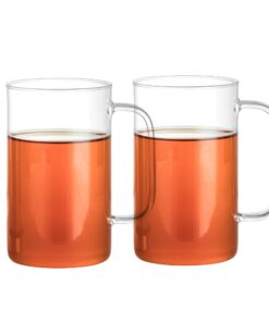 GAIWAN PURE Teegläser Set mit Henkel: Glas Teetassen für Tee liebhaber im Zuhause und Büro, 500 ml Nutzvolumen, 550 ml G