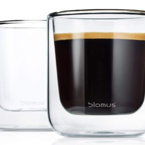 Blomus -NERO- Kaffee-Gläser Thermoglas, spülmaschinenfest, freischwebend / Schwebeeffekt (H / B / T: 8,5 x 7,5 x 7,5 cm,