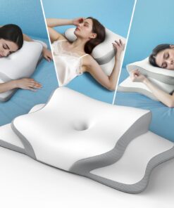 Ergonomisches Memory Foam Nackenkissen für Seiten-, Rücken- & Bauchschläfer (1er Pack)