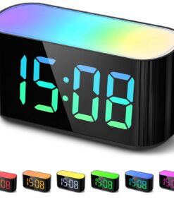 Kinderwecker mit RGB-Nachtlicht und Helligkeitsdimmer für Mädchen und Jungen