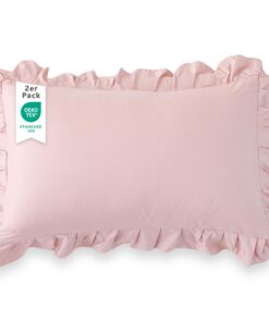 TOCOMOA Kissenbezug 40 x 80 2er Set - Weich und Hypoallergen, Kopfkissenbezug mit Hotelverschluss, Rosa OEKO-TEX STANDAR