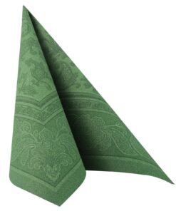 ROYAL Collection 50 Servietten dunkelgrün Ornaments 1/4-Falz 40x40 cm