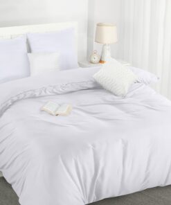 Utopia Bedding Weiß Bettwäsche 220x240 Set + 2 Kissenbezüge - Mikrofaser Bettbezug 240x220 cm OEKO-TEX STANDARD 100