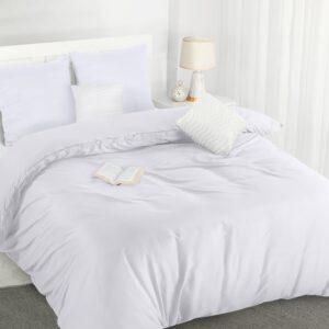 Utopia Bedding Weiß Bettwäsche 220x240 Set + 2 Kissenbezüge - Mikrofaser Bettbezug 240x220 cm OEKO-TEX STANDARD 100