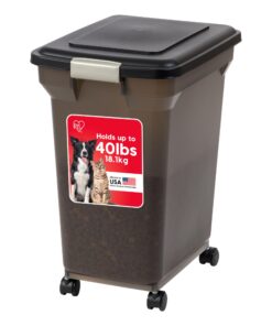 Iris Premium Luftdichter Aufbewahrungsbehälter für Haustierfutter, 19 kg, rauchfarben