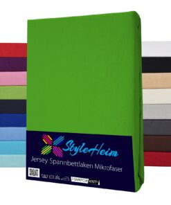 Spannbettlaken Mikrofaser - Rundumgummi - Farbe Apfel-Grün für Steghöhe 30cm Matratzenhöhe bis 25cm