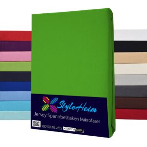 Spannbettlaken Mikrofaser - Rundumgummi - Farbe Apfel-Grün für Steghöhe 30cm Matratzenhöhe bis 25cm