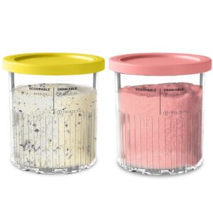 Vione Ersatz für Ninja Creami Deluxe Pints und Deckel - BPA-frei, spülmaschinenfest, 24 oz. Pint-Behälter 2er Pack