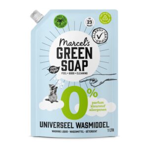 Marcel's Green Soap 0% Waschmittel Nachfüllpackung - Für empfindliche Haut - 1 Liter - Vegan, Microplastic & Palm-Öl fre