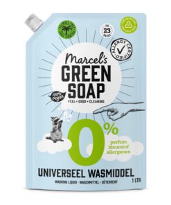 Marcel's Green Soap 0% Waschmittel Nachfüllpackung - Für empfindliche Haut - 1 Liter - Vegan, Microplastic & Palm-Öl fre