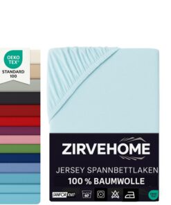 Spannbettlaken für Komfort und Comfort Baumwolle Jersey bis 25 cm Hochmatratzen 180x200-200x200 cm Aqua
