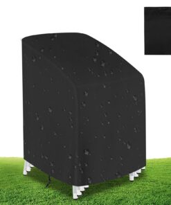 Gartenstuhl-Abdeckung 210D Oxford – Wasserdicht, UV-beständig & Reißfest, Schwarz