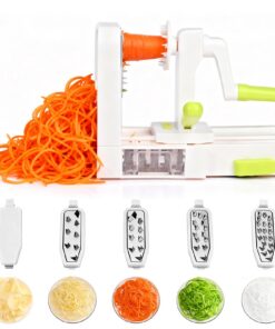 Spiralschneider Gemüse mit 5 Austauschbaren Klingen für Gemüsespaghetti & Karotten