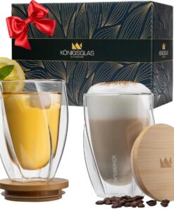 Heidenfeld Original Königsglas Swing Doppelwandige Gläser Set - Thermogläser - Premium Design für Kaffeetafelungen - 2x