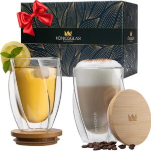 Heidenfeld Original Königsglas Swing Doppelwandige Gläser Set - Thermogläser - Premium Design für Kaffeetafelungen - 2x