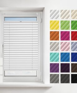 Estika Plissee mit Bohren 75x200 cm Weiß für Fensterverdunklung und Anschrauben mit Montagezubehör