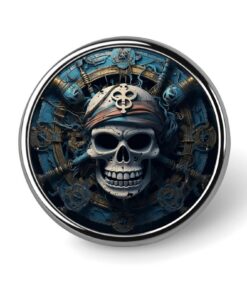 Runde Piraten-Anstecknadel aus Aluminiumlegierung, modisch für Damen und Herren | Runde Piraten-Anstecknadel aus Alumin