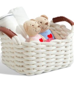 Aufbewahrungskorb Baumwolle Stapelbare Deko Storage Basket für Kallax (Handhaben)29x22x15cm Aufbewahrungskorb Baumwolle