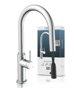 SCHÜTTE 79516 Blackpool Küchenarbeitsfläche + ausziehbarer Geschirrbrause + Kochplattform Chrom SCHÜTTE 79516 Blackpool