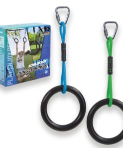 Schildkröt Jungle Ring Set - 2 Turnringe mit Jungle Line Zubehör für Kinder & Erwachsene - Ninja Ringe - Fitness- und Kr