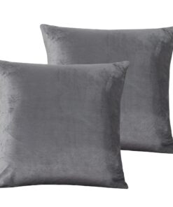 Damier Plüsch Kissenbezug 40x80cm Winter Flauschig Cashmere Touch Grau Kopfkissenbezug Flanell Biber Plüschkissen 2er Se