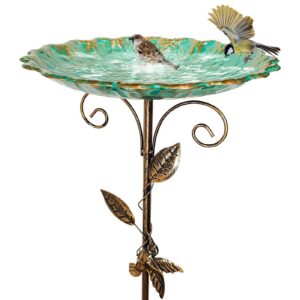 Vogeltränke Stehend Winterfest Wassertränke für Wildvögel Garten Metall Balkon