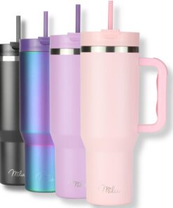 Milu Thermobecher 1,2L – 48h Eis/24h kalt/12h heiß – doppelwandig isoliert (Blossom Pink, 1,2L) Milu Thermobecher 1,2L