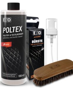EXO® Polsterreiniger Set für Innenreinigung von Teppichen und Polstermöbeln | pH-neutraler Reiniger mit Foamer und Bürst