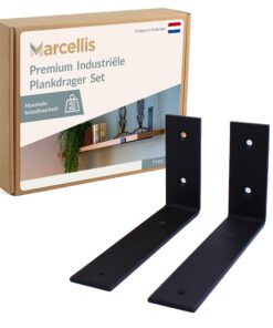 Marcellis Premium Regalhalterung für 30-35 cm breite Bretter - Hochwertige Verarbeitung und Montagematerial - Industriel
