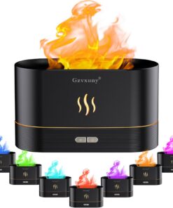 Flammen Aroma Diffuser Upgrade 7-Farben-Licht für Zuhause und Büro - Raumduft und Luftbefeuchter mit Wasserlose Abschalt