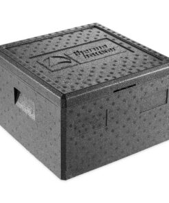 thermohauser EPP-Thermobox Pizza Schwarz - Dauerhaft warm - Lieferservice-Optimierter Pizzakarton - 25 Liter - 41 x 41 x