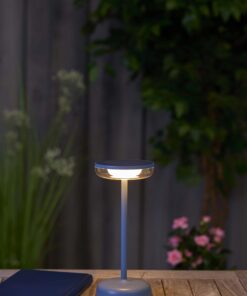 Northpoint LED Solar Tischlampe stufenlos dimmbar Outdoor blau