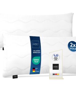LILENO HOME Allergiker Kopfkissen 40x80 - 95°C waschbar, Oeko-Tex & Made in DE - Kissen 40x80 + extra Füllmenge für den