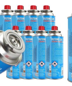 BISOMO Butangas Dose 227g für Camping Grill Küche Lounge (2) BISOMO Butangas Dose 227g für Feuerzeuge und Shisha (2)