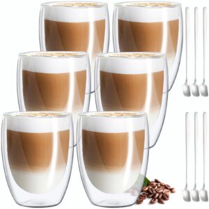 Doppelwandige Gläser MuleVIP - Doppelschicht, thermisch isoliert, 6 x 350ml, für Cappuccino, Latte Macchiato, Eis, Iced
