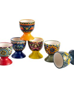 Henten Home Eierbecher Set 6 Stück Porzellan Bunt – Perfekt für Frühstückstisch