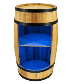 CREATIVE COOPER Weinregal Holz mit LED-Leuchten - Retro Fassbar 80cm Eiche