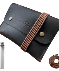 SK Wild Ones® Echtledertasche für Outdoor Survival - Feuerstahl & Gadget Set – Mittelalter Stil Zunderbeutel