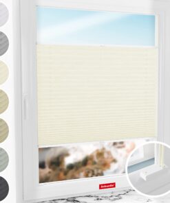 Schuette® Plissee nach Maß für den Home-Office-Workstation: Dolomite Vanilla Sky (Beige) - Suprafix Faltrollo Befestigun