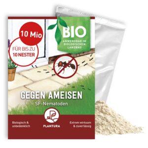 Plantura SF-Nematoden gegen Ameisen – 100% biologisch, hochwirksam, einfach anzuwenden, ideal für Gartenliebhaber, 10 Mi